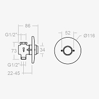 Ramonsoler Solestop Встраиваемый кран нажимной порционный, цвет: хром 745502