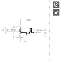 Ramonsoler Solestop Встраиваемый порционный кран для писсуара, цвет: хром 745303
