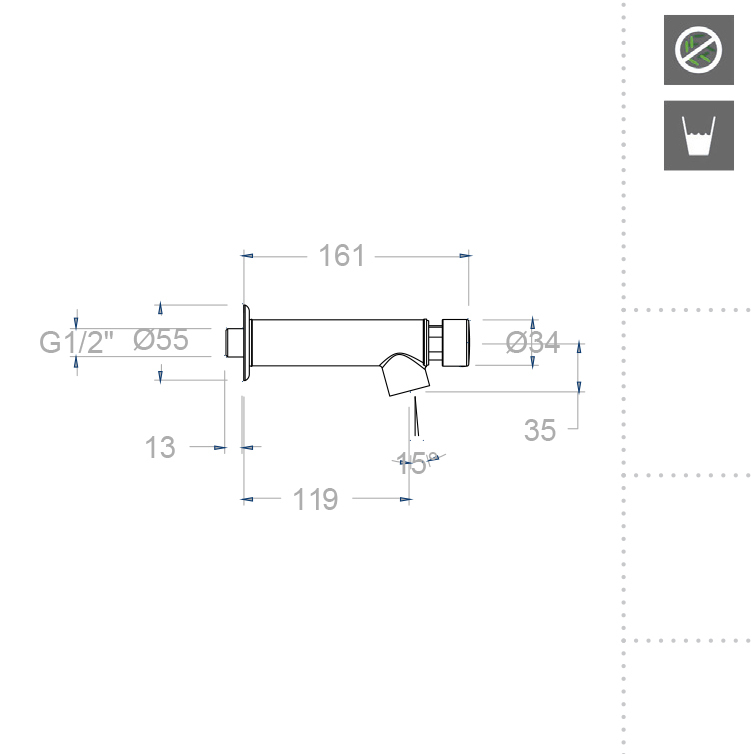 Ramonsoler Solestop Кран нажимной порционный, цвет: хром 745203