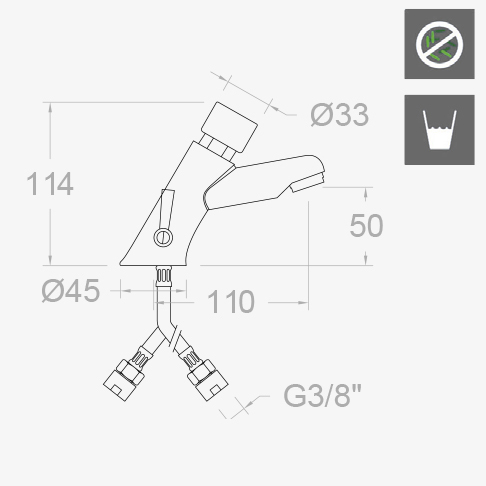 Ramonsoler Solestop Смеситель для раковины нажимной порционный, цвет: хром 7290