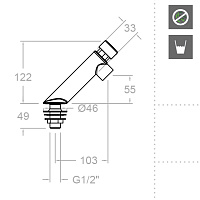 Ramonsoler Solestop Кран нажимной порционный, цвет: хром 745803