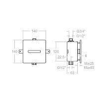 Ramonsoler Soltronic Сенсор для писсуара, цвет: хром 8122B