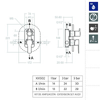 Ramonsoler Titanium Встраиваемый смеситель на 2 потребителя, цвет: хром 181502S
