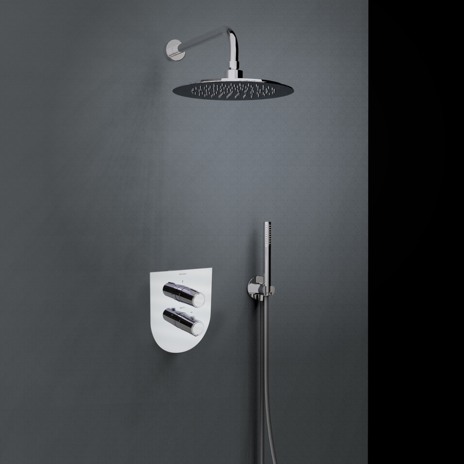 Ramonsoler Tzar Душевой комплект встраиваемый с тропическим душем, цвет: хром K3415021