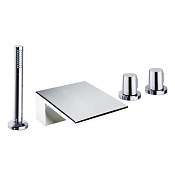 Ramonsoler Tzar Термостатический смеситель на борт ванны вентельный на 4 отверстия какад, цвет: хром 343303TM