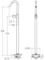 Ramonsoler Tzar Напольный однорычажный смеситель для раковины, цвет: хром 347602S