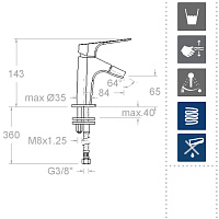 Ramonsoler Urban Chic Смеситель для биде однорычажный, цвет: хром 210301