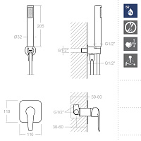 Ramonsoler Ypsilon Plus Душевой комплект встраиваемый, цвет: хром K6418011