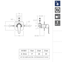 Ramonsoler Ypsilon Plus Встраиваемый смеситель на 1 потребителя, цвет: хром 641801S