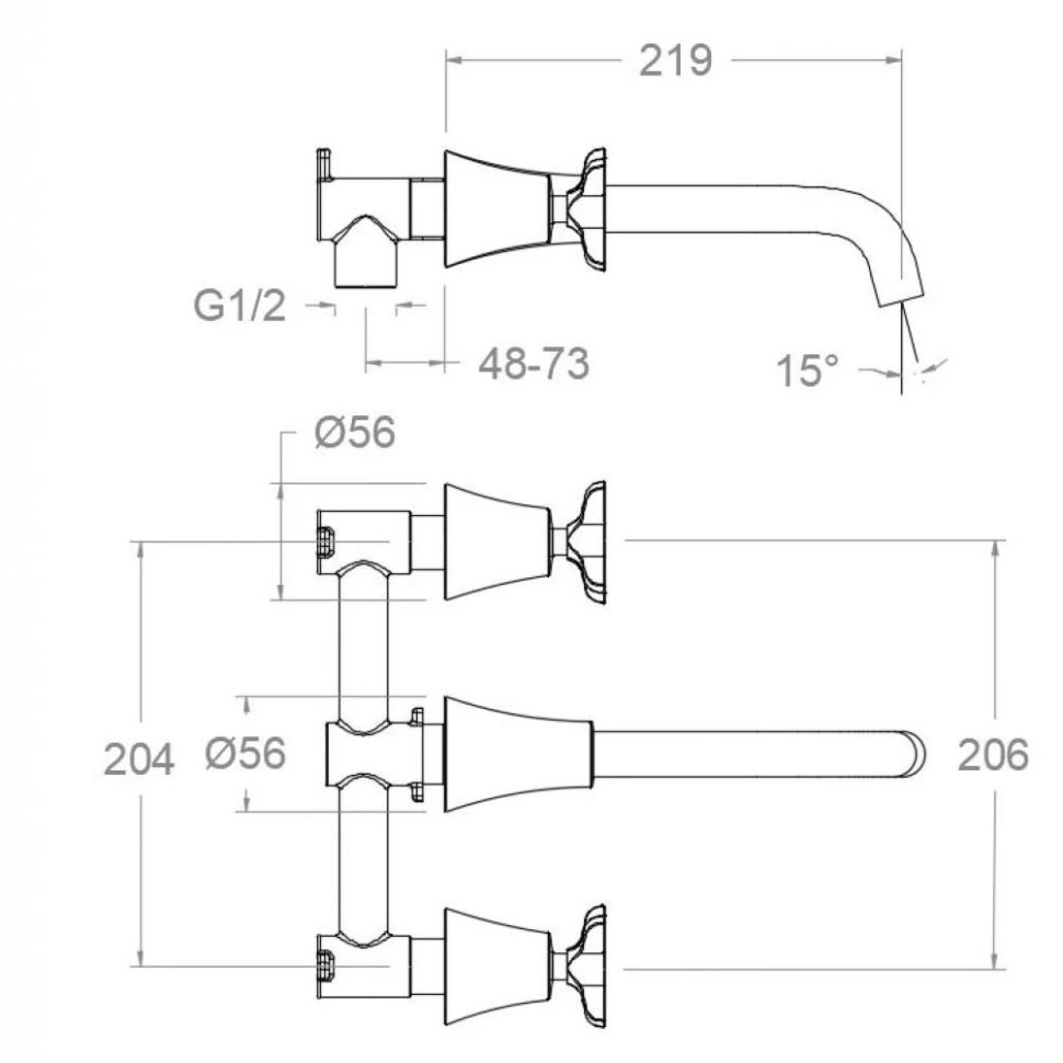 Ramonsoler Adagio Встраиваемый смеситель для раковины, цвет: хром 912001