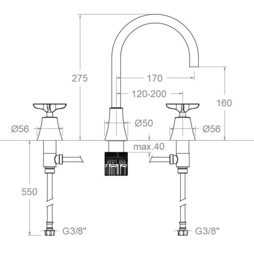 Ramonsoler Adagio Смеситель для раковины на 3 отверстия, цвет: хром 914201