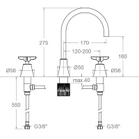 Ramonsoler Adagio Смеситель для раковины на 3 отверстия, цвет: хром 914201