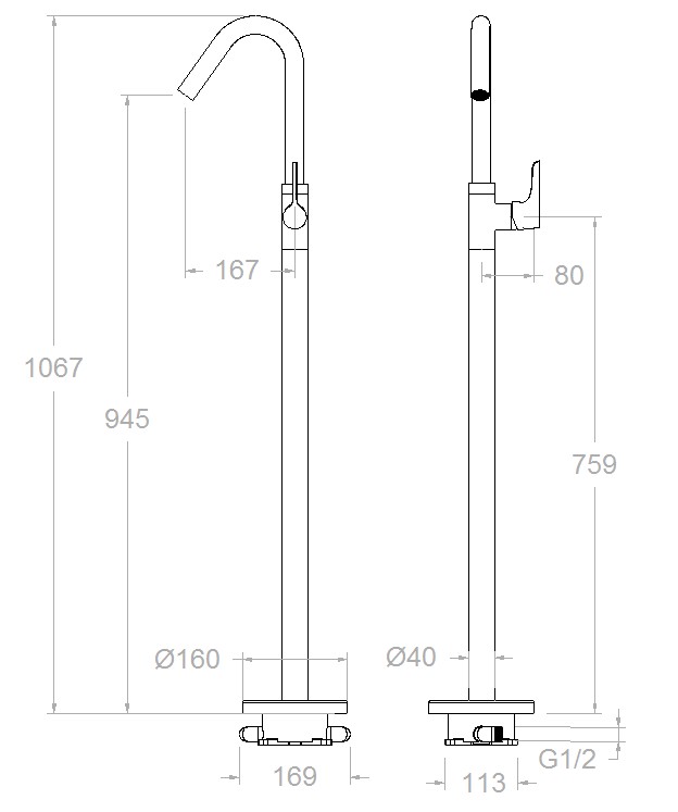 Ramonsoler Adagio Напольный смеситель для раковины, цвет: хром 917602