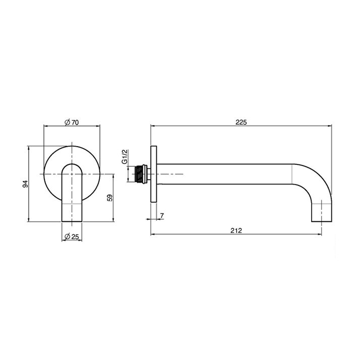 Fima Carlo Frattini Настенный излив 20,7 см., цвет: хром F2929CR