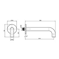 Fima Carlo Frattini Настенный излив 20,7 см., цвет: хром F2929CR