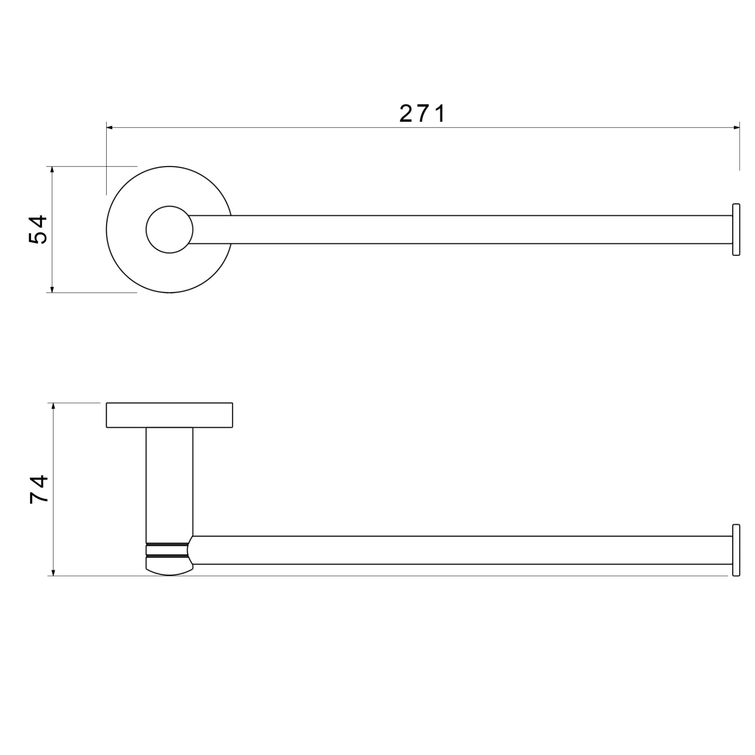 Timo Saona Полотенцедержатель подвесной, латунь цвет: черный матовый 13051/03