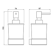 Timo Selene Дозатор для жидкого мыла, подвесной, стеклянная колба, цвет: черный 14039/03