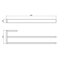 Timo Petruma Полотенцедержатель двойной подвесной, латунь цвет: золото матовое 15252/17
