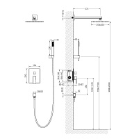 Timo Selene Душевой комплект встраив: руч душ на 1 реж, лейка 3,5 см, шланг 150 см, цвет: бел. мат. SX-2069/16SM