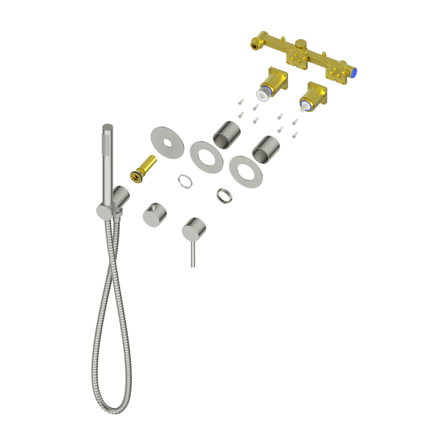 Timo Saona Душевой комплект встраив: ручной душ на 1 реж, лейка 2,4, шланг 150 см, цвет: бел. мат. SX-2349/16SM