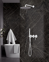 Timo Saona Душевой комплект встраив: ручной душ на 1 реж, лейка 2,4, шланг 150 см, цвет: бел. мат. SX-2349/16SM