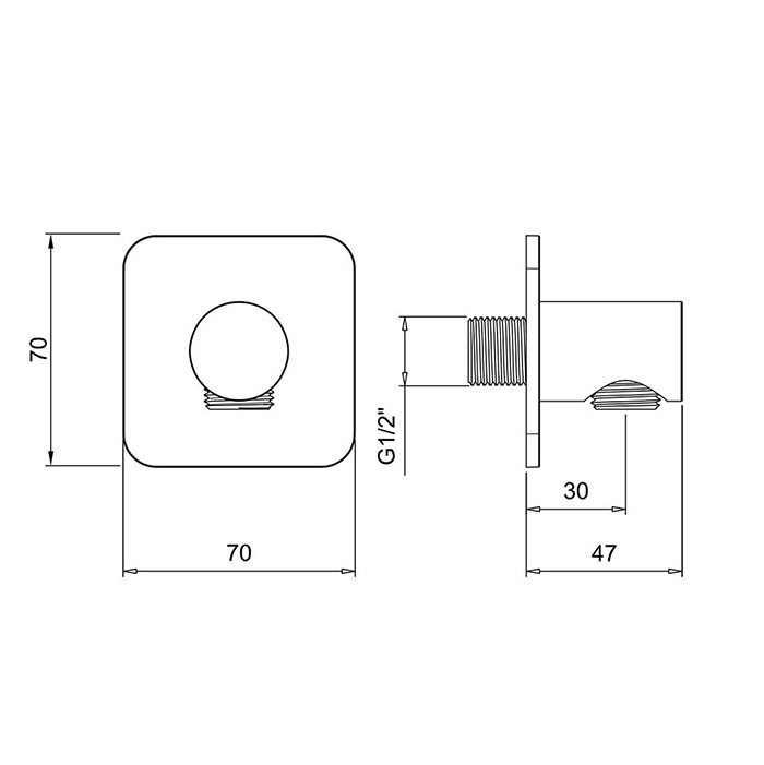 Almar Kuky Шланговое подключение для лейки с держателем, цвет: brushed absolute black E095038.AB
