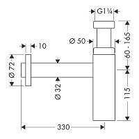 Axor Flowstar S Дизайнерский сифон, цвет: шлифованная медь 51305950