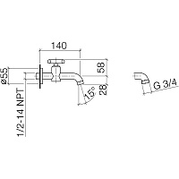 Dornbracht Tara Кран настенный вентильный для холодной воды, цвет: черный матовый 30010892-33