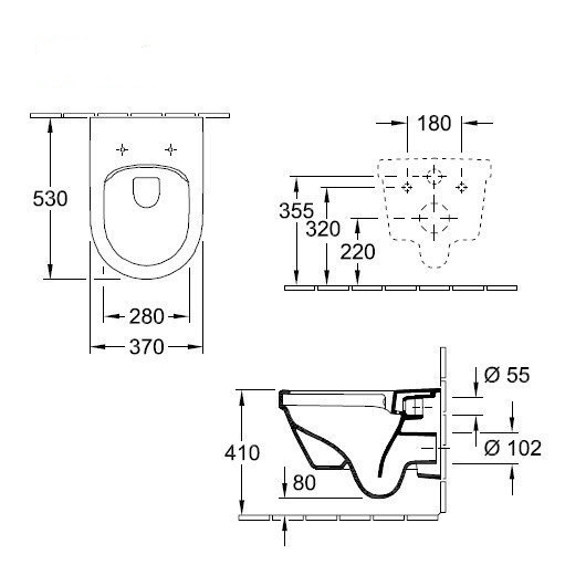 Villeroy & Boch Architectura Унитаз подвесной с крышкой цвет: Альпийский белый CeramicPlus глянцевый 5684HRR1