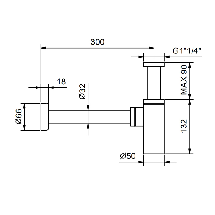 Fantini Сифон, цвет: Matt British Gold PVD 91 P6 9234