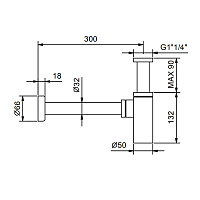 Fantini Сифон, цвет: Matt British Gold PVD 91 P6 9234