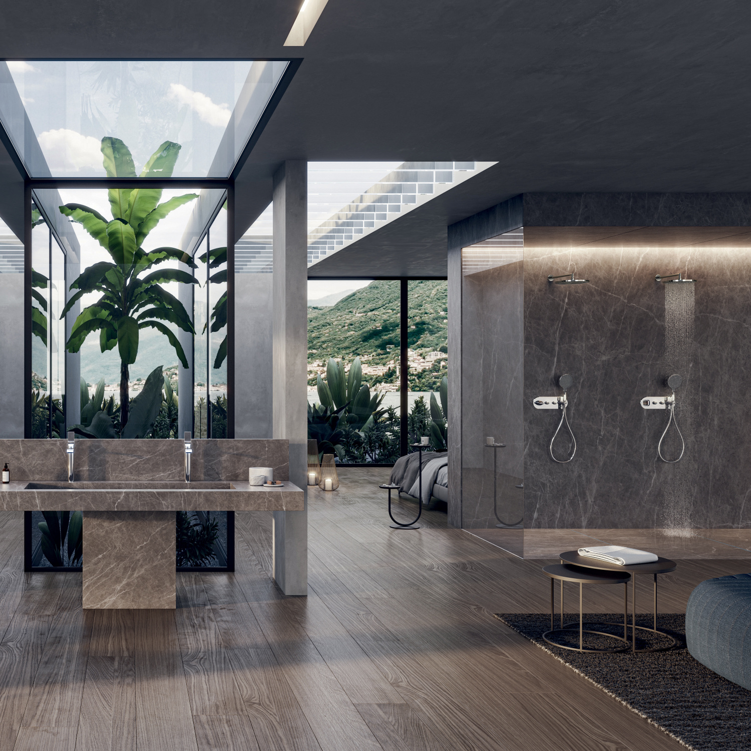 Bossini Apice Верхний душ d28 см, 1 вид струи, кронштейн настенный 33 см, цвет: chrome H70430H.030