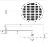 Bossini Apice Верхний душ d28 см, 1 вид струи, кронштейн настенный 33 см, цвет: chrome H70430H.030