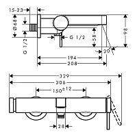 Hansgrohe Finoris Смеситель для ванны, излив 19,4 см, цвет: хром 76420000