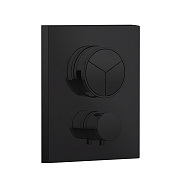 Almar Core Square Термостат для душа, внешняя часть на 3 потребителя, цвет: polished deep black E176683.DB