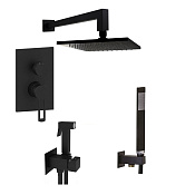 Paffoni Ringo Душевой комплект: душевой гарнитур, с гигиеническим душем, цвет: черный матовый KITZRIN018NO/M