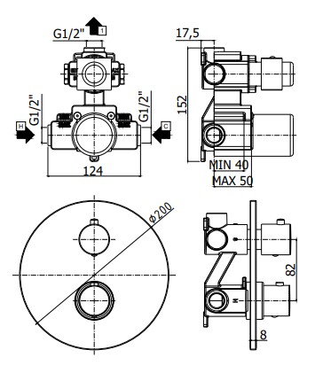 Paffoni Light Смеситель для душа встраиваемый термостатический, цвет: черный матовый LIQ013NO