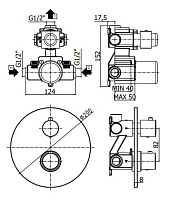 Paffoni Light Смеситель для душа встраиваемый термостатический, цвет: черный матовый LIQ013NO