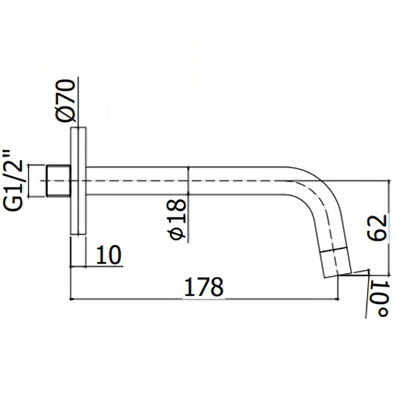 Paffoni Light Излив настенный 17,8 см, цвет: Steel Looking ZBOC045ST