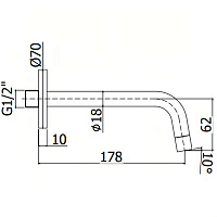 Paffoni Light Излив настенный 17,8 см, цвет: Steel Looking ZBOC045ST