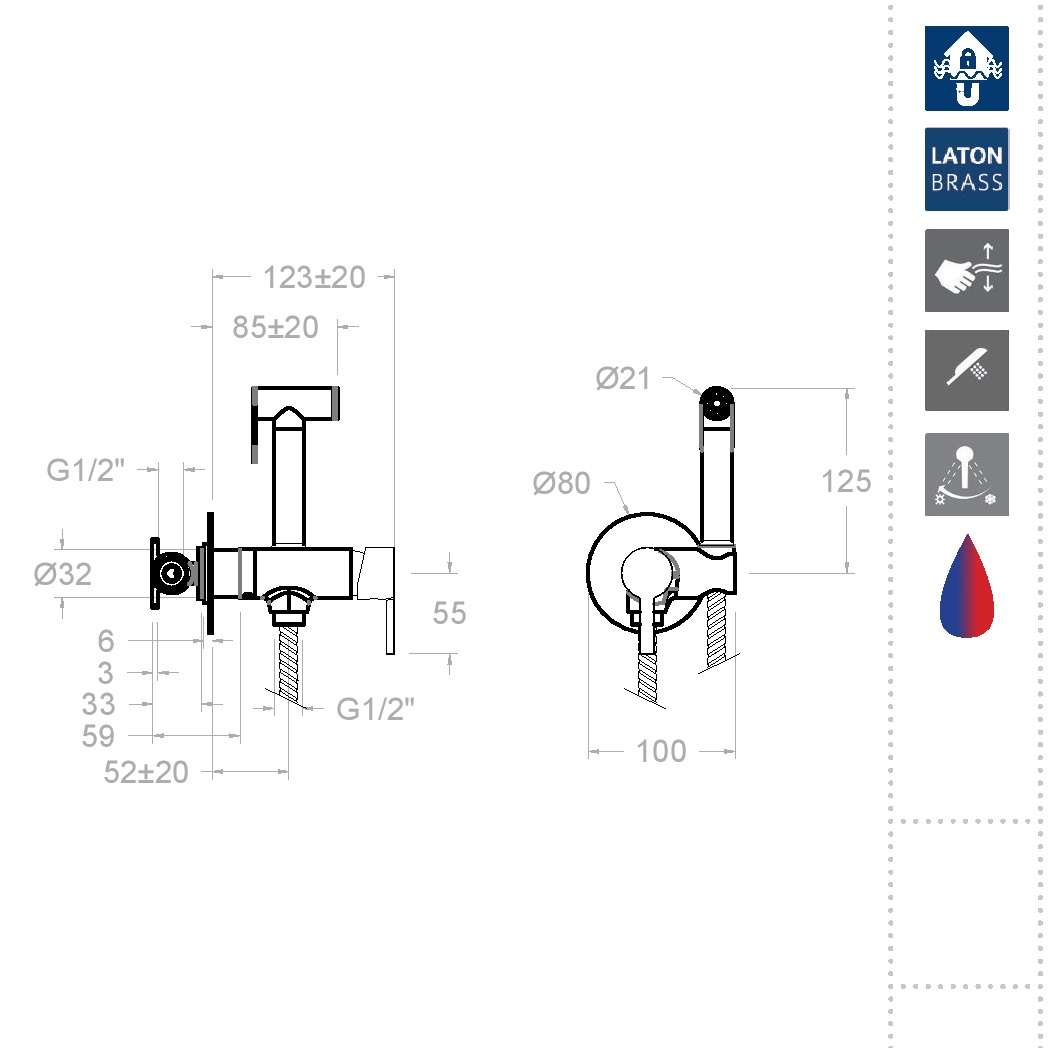 Ramonsoler Drako Гигиенический душ с магнитным клапаном, цвет: матовый черный 336801WCNM