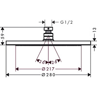 Hansgrohe Croma Верхний душ 28 см, 1 вид струи, регулируемый угол, цвет: матовый белый 26220700