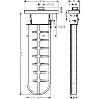 Hansgrohe SBox Внешняя часть душевого гарнитура на борт ванны, овал, цвет: матовый черный 28020670
