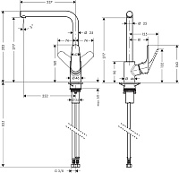 Hansgrohe Focus M41 Смеситель для кухонной мойки однорычажный 280 EcoSmart 1 тип струи, цвет: хром 31827000