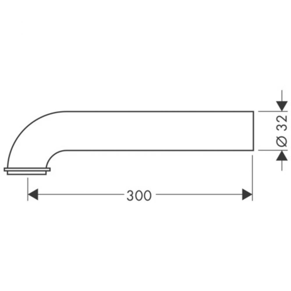 Hansgrohe Изогнутый патрубок 30 см, цвет: хром 53555000