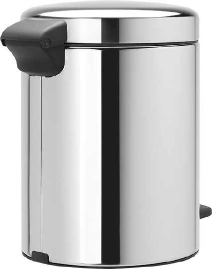 Brabantia NewIcon Мусорное ведро с педалью, нержавеющая сталь на 5л, цвет: стальной полированный 112621