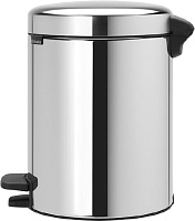 Brabantia NewIcon Мусорное ведро с педалью, нержавеющая сталь на 5л, цвет: стальной полированный 112621