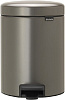 Brabantia NewIcon Мусорное ведро с педалью, нержавеющая сталь на 5л, цвет: платиновый 112683
