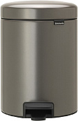 Brabantia NewIcon Мусорное ведро с педалью, нержавеющая сталь на 5л, цвет: платиновый 112683