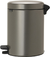 Brabantia NewIcon Мусорное ведро с педалью, нержавеющая сталь на 5л, цвет: платиновый 112683